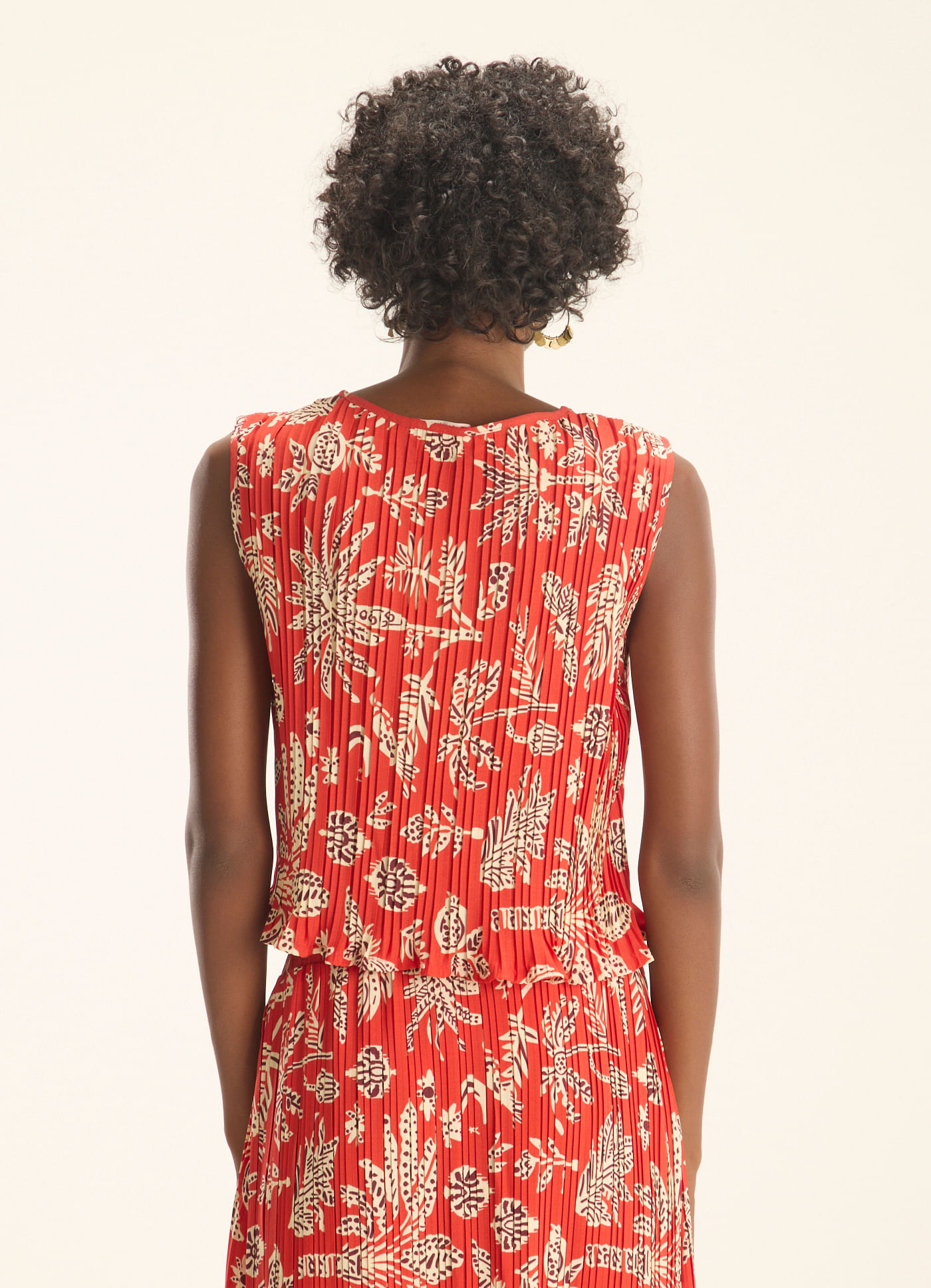 Blusa plissada estampada indi