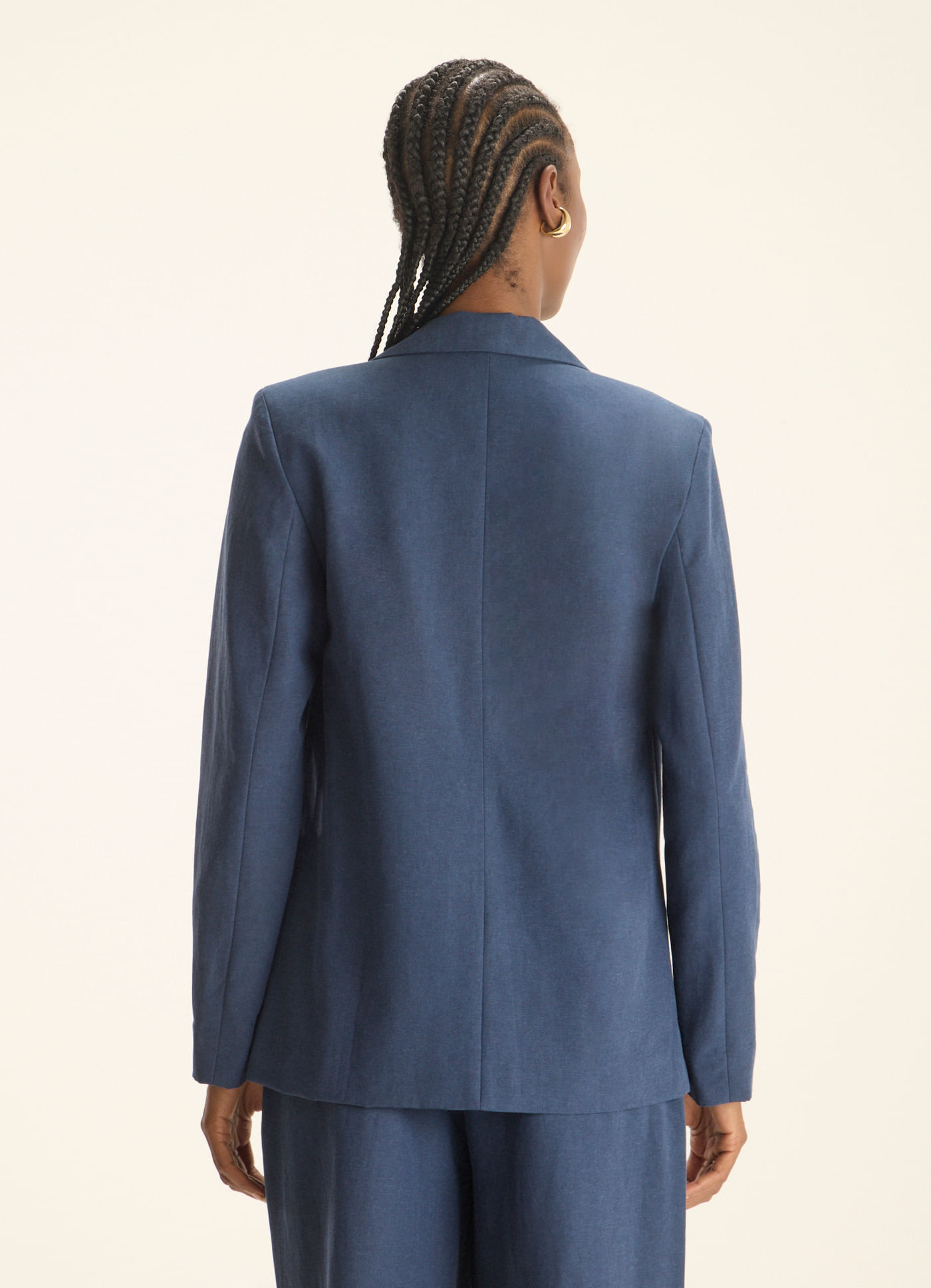 Blazer linho alfaiataria azul marinho