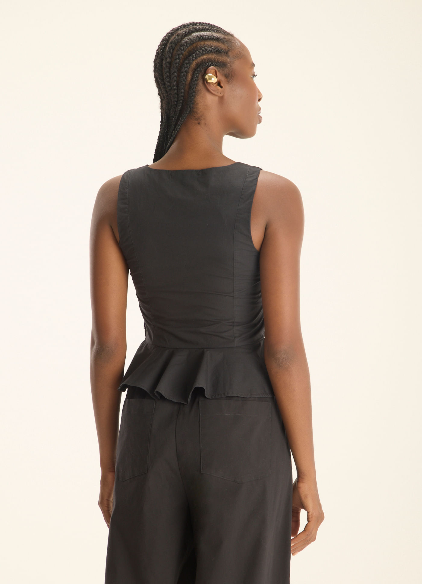 Blusa alg peplum preto