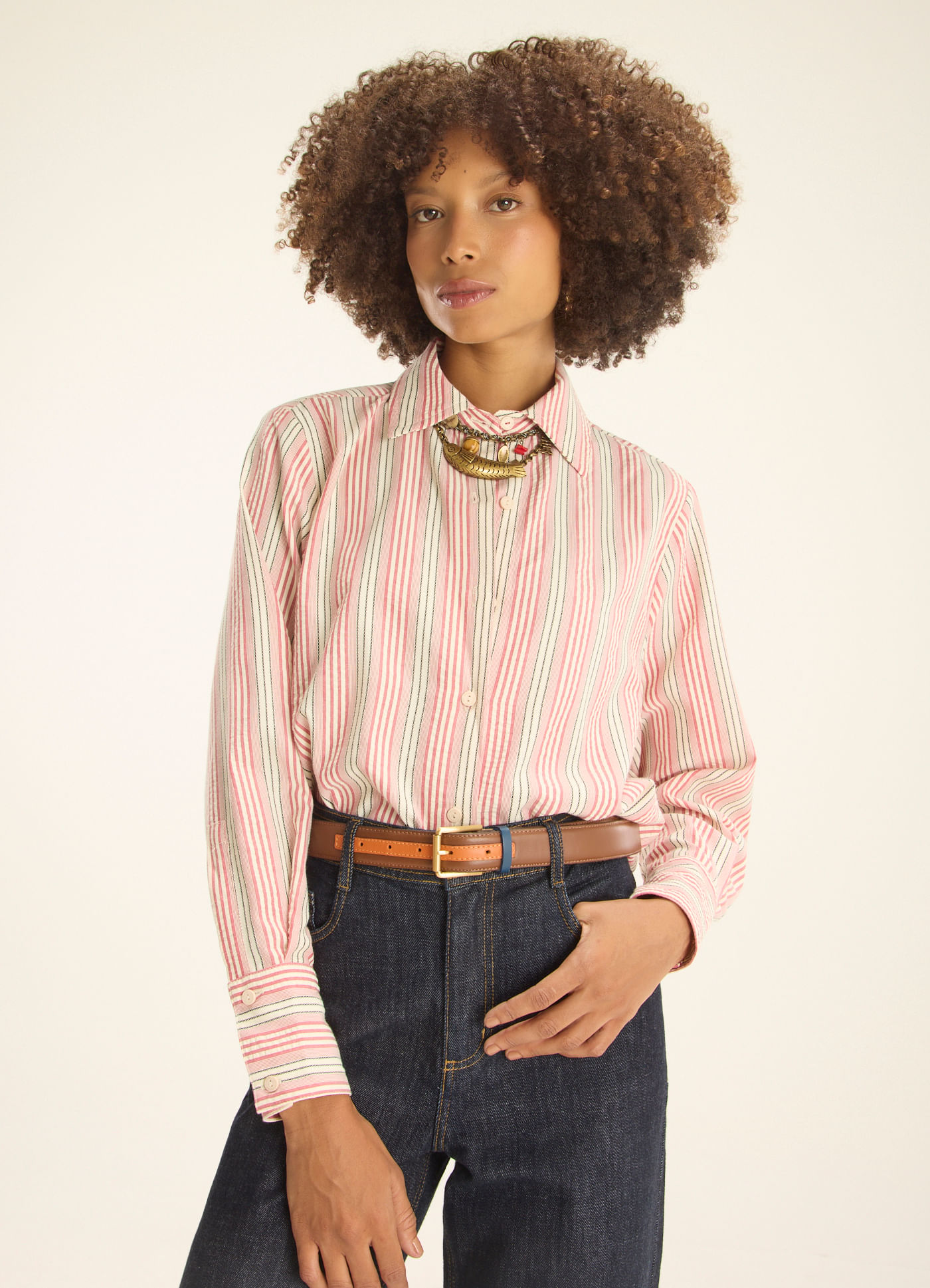 Camisa alg listra mare
