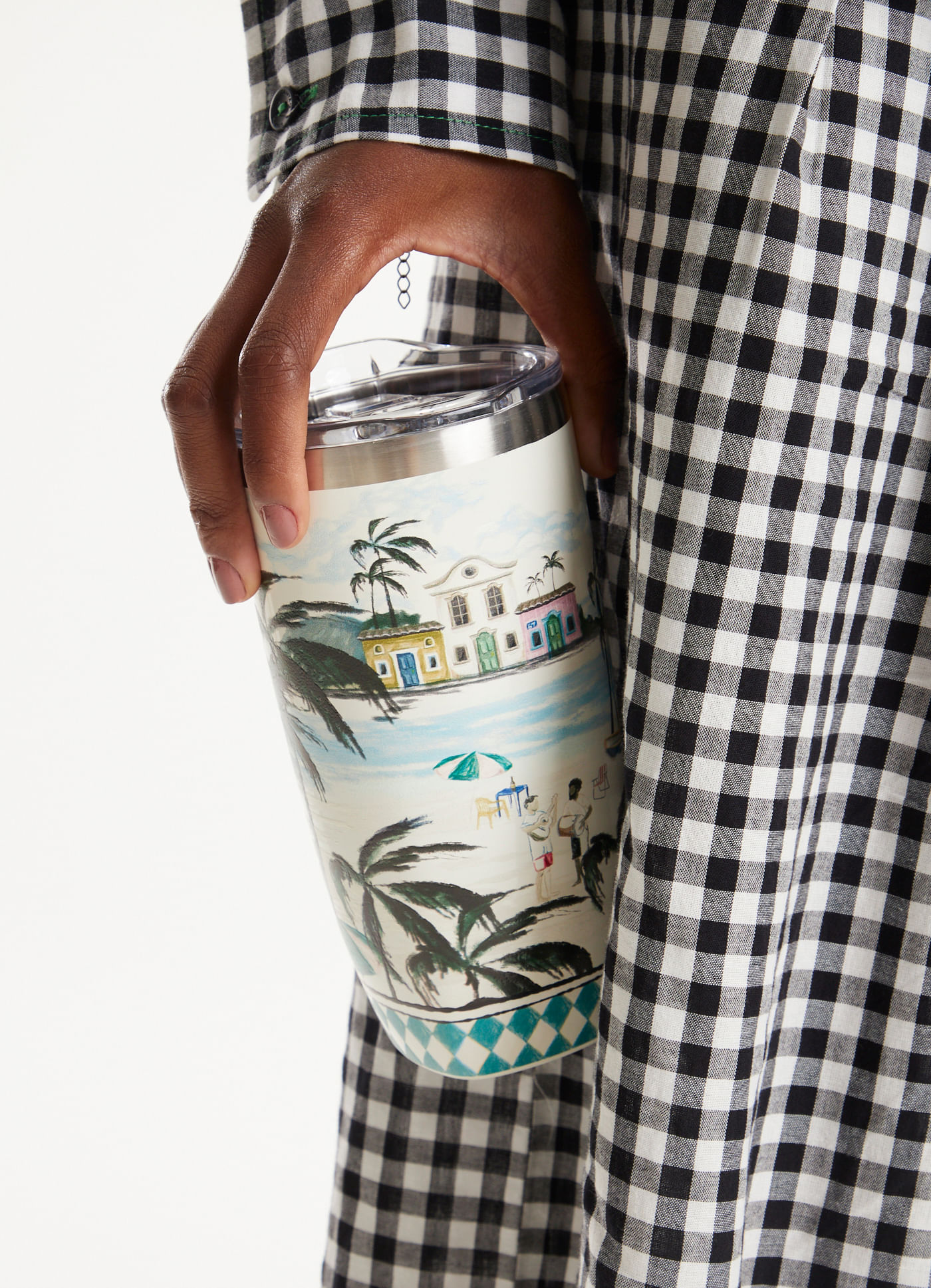 Copo térmico estampada praia 470 ml