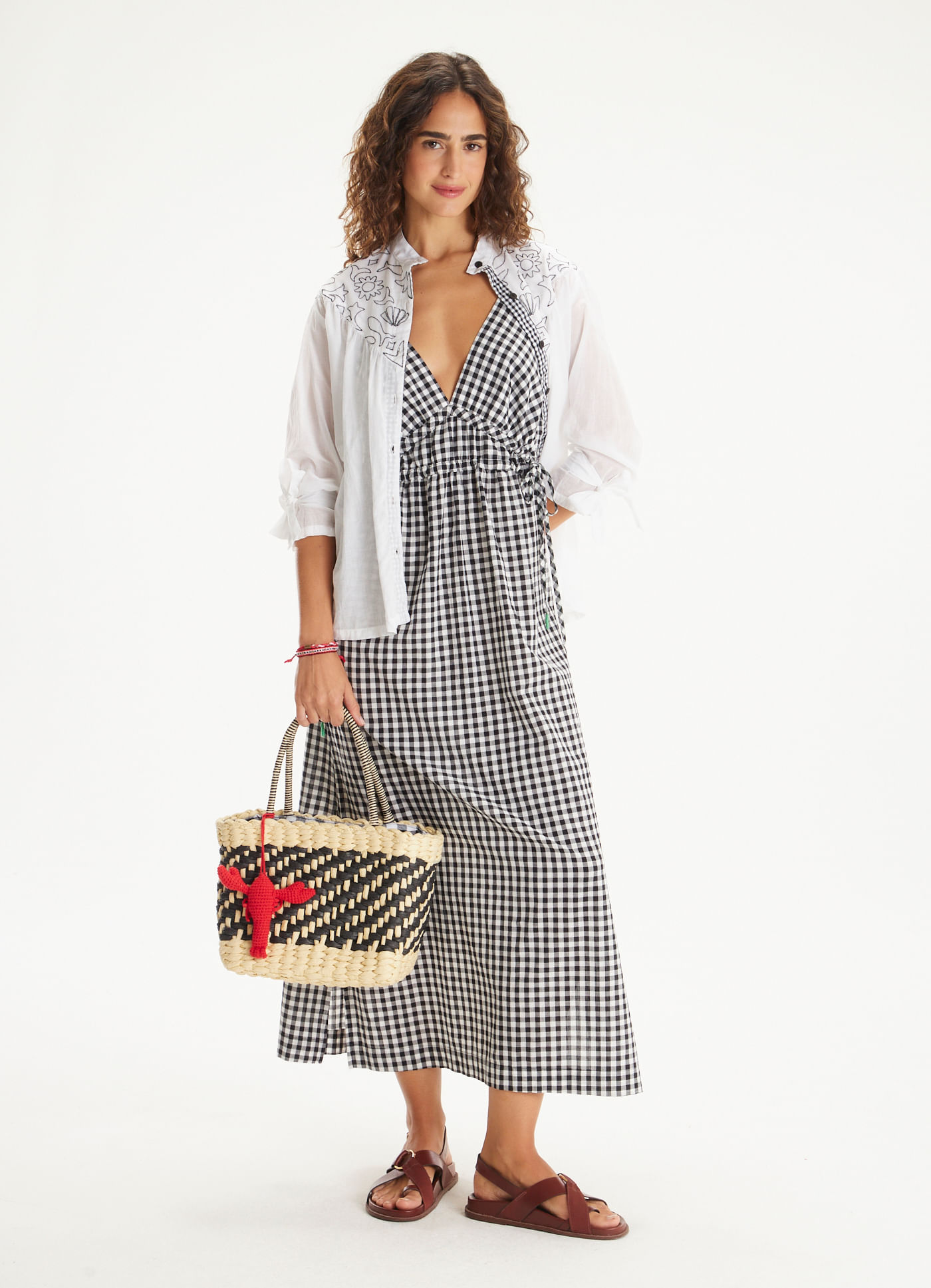 Vestido algodão vichy