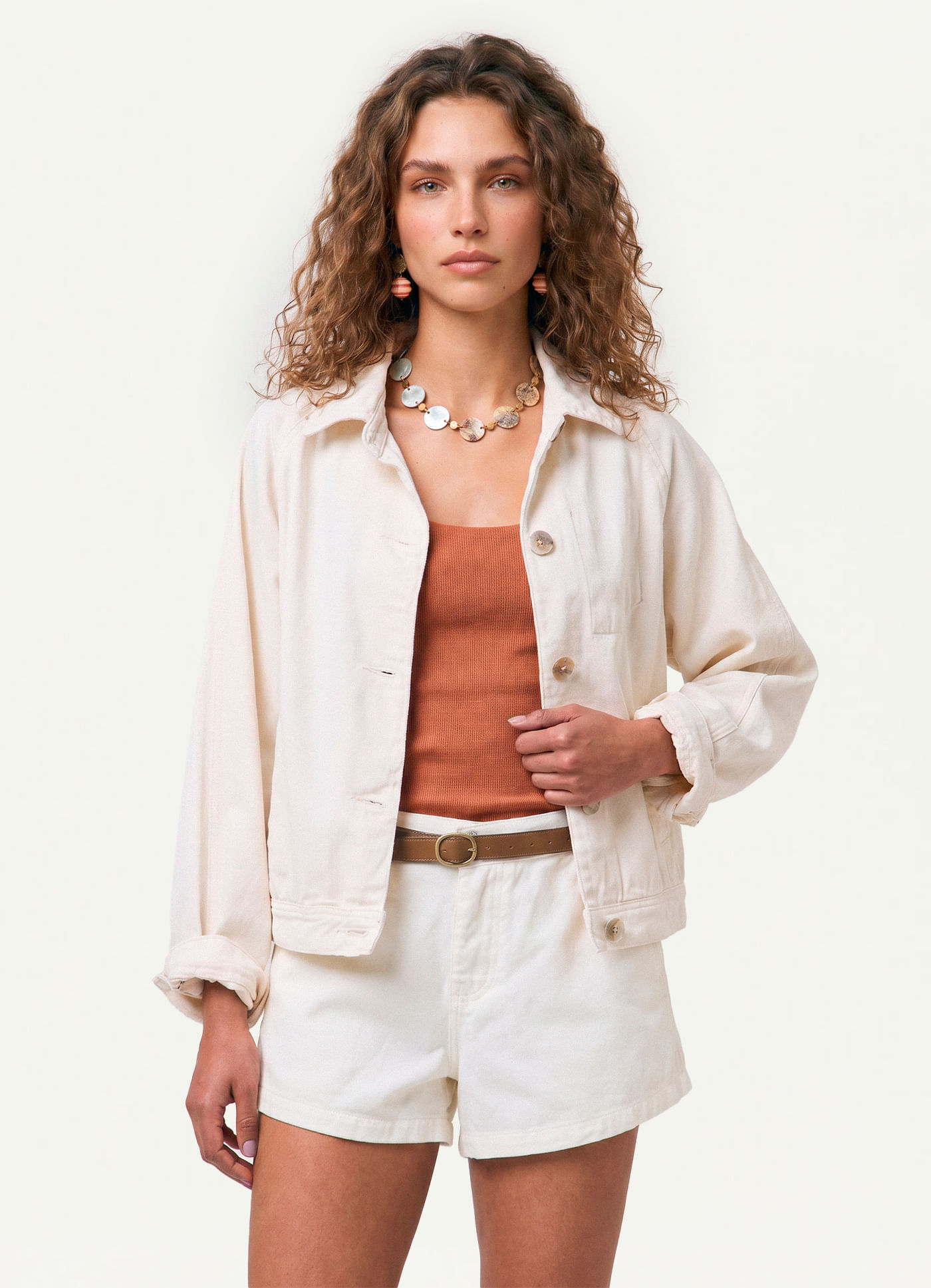 Blusa ribana viscose decote marrom