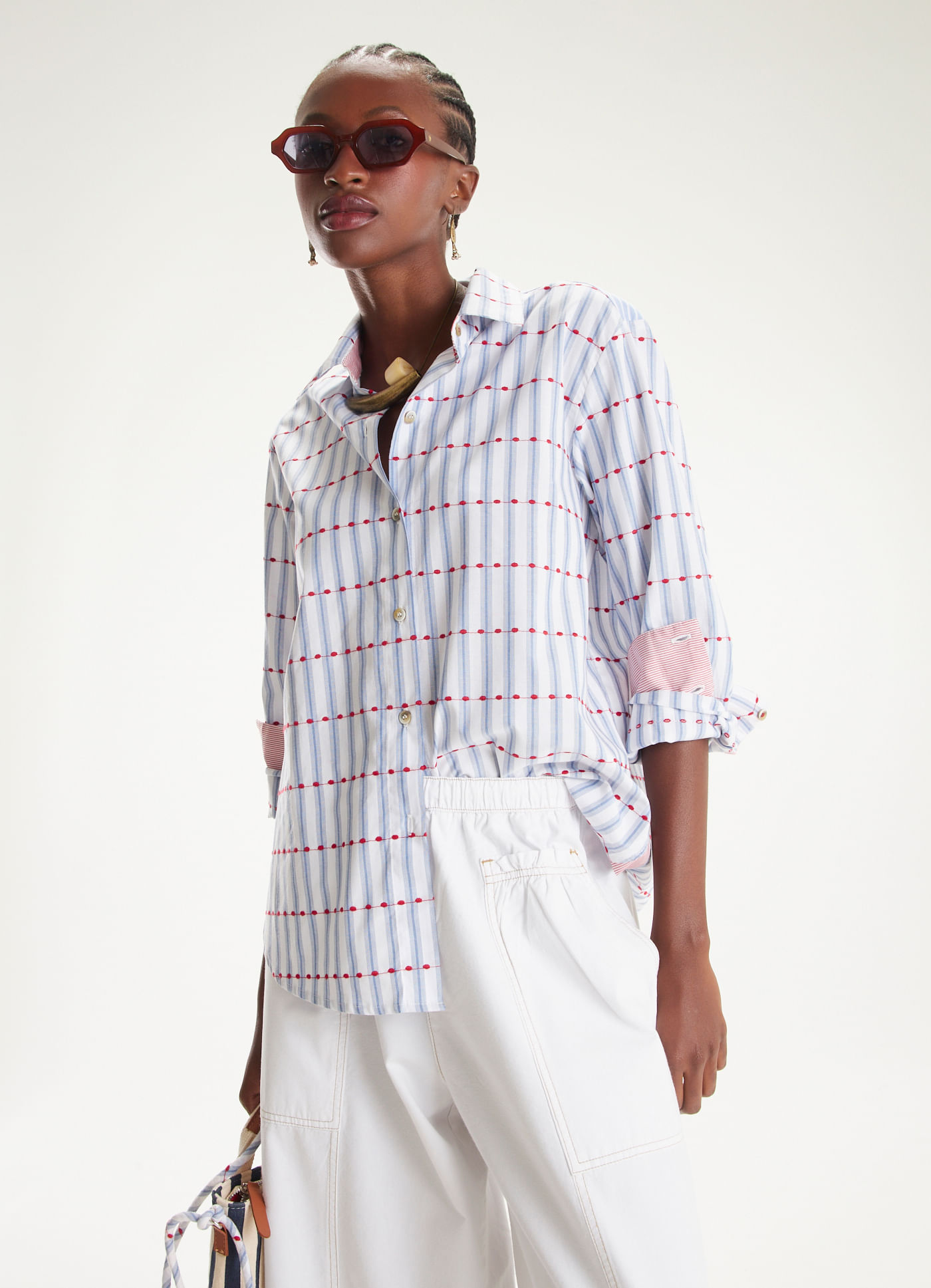 Camisa algodão bordado ritmo
