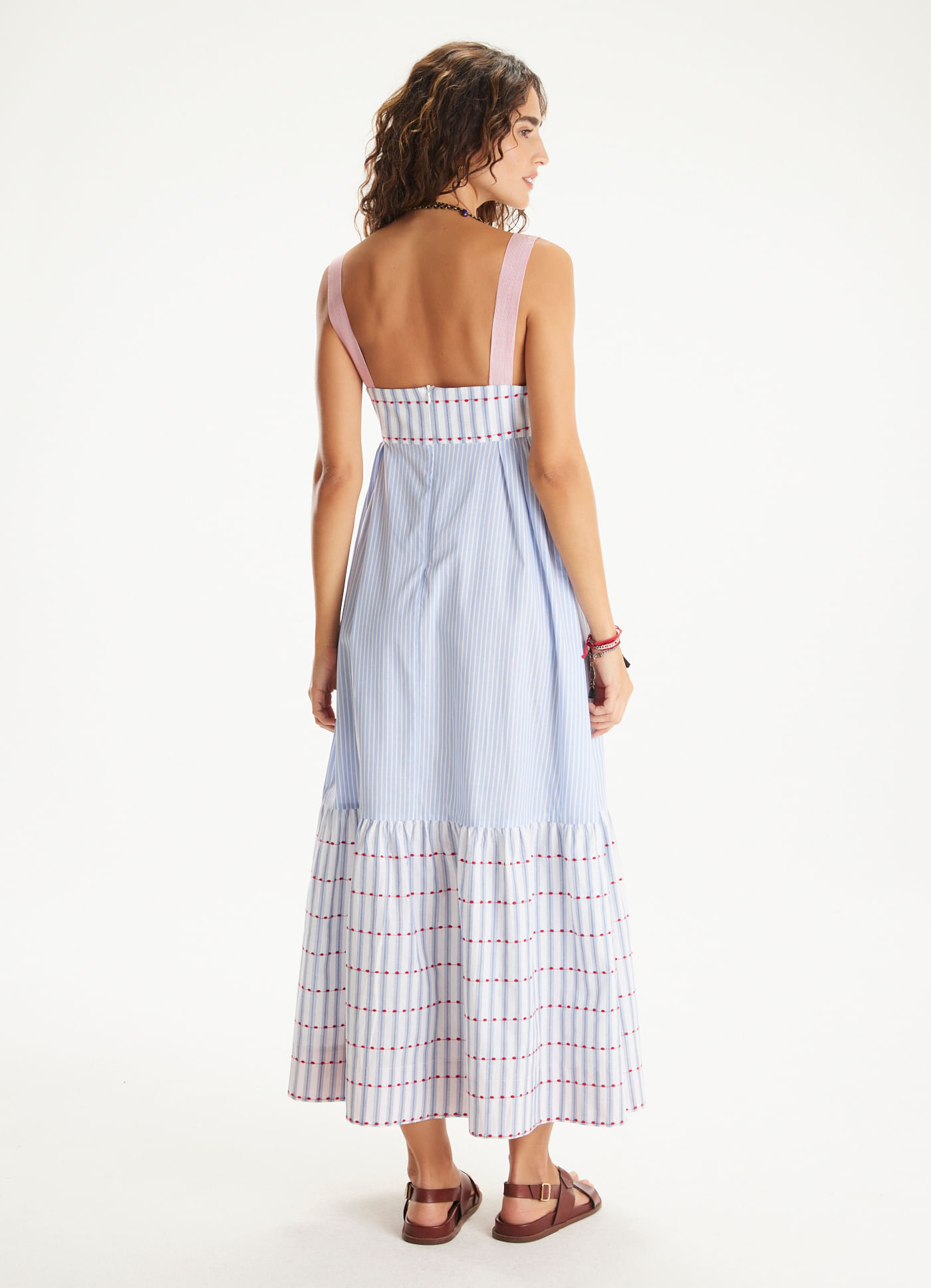 Vestido algodão bordado ritmo