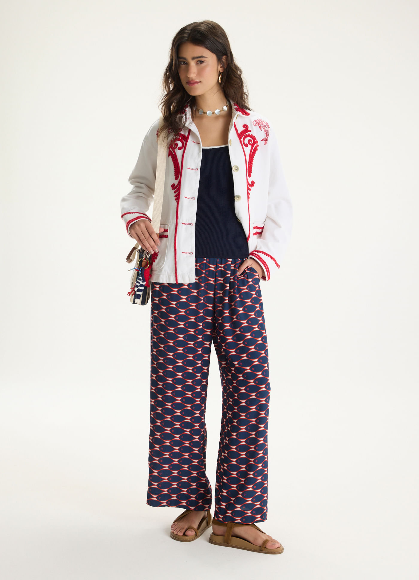 Calça estampada lambari
