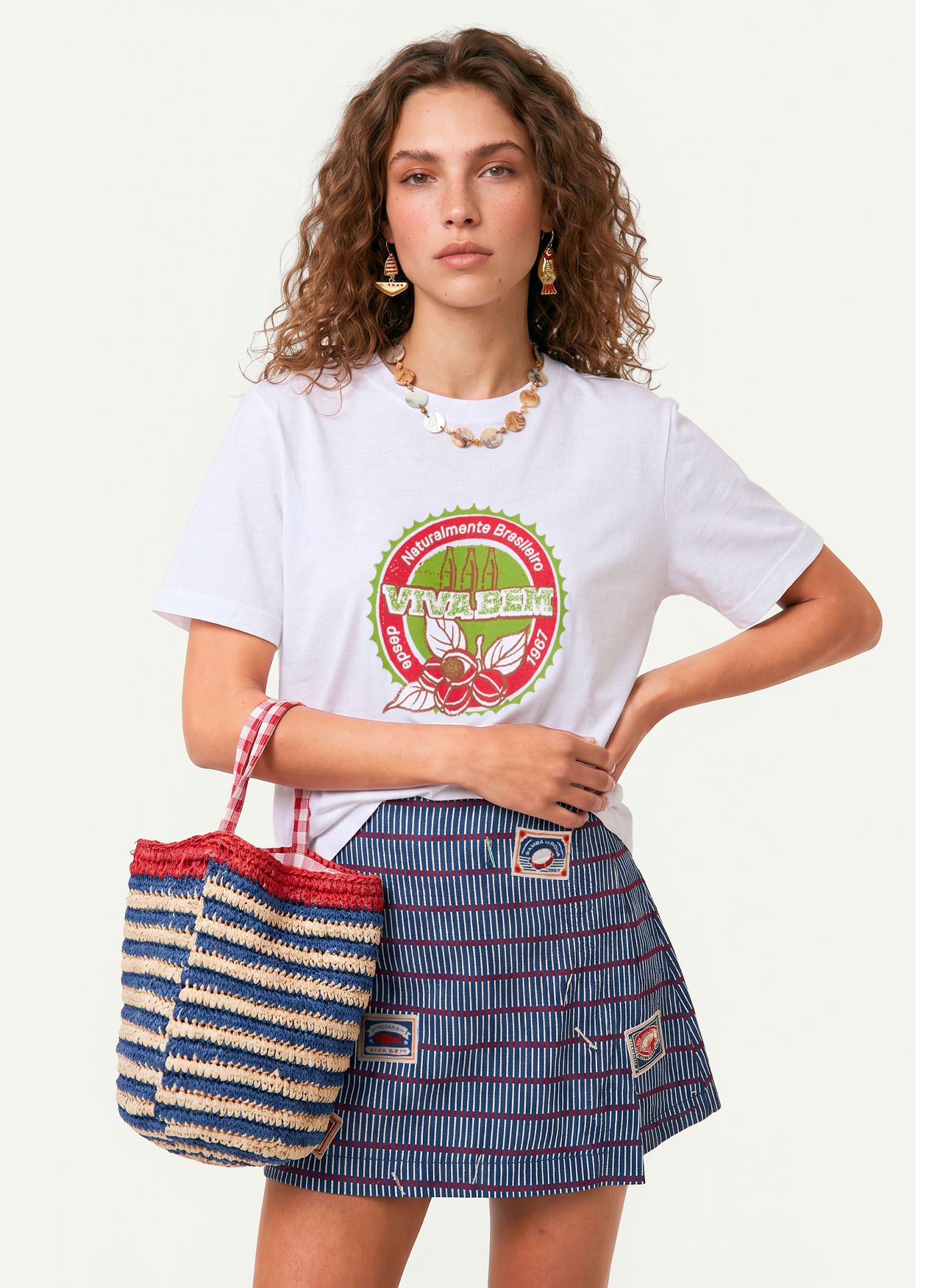 T-shirt box natural branco