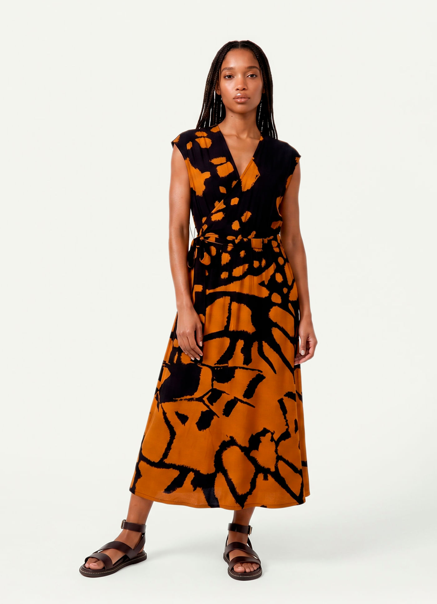Vestido midi estampado panapanas