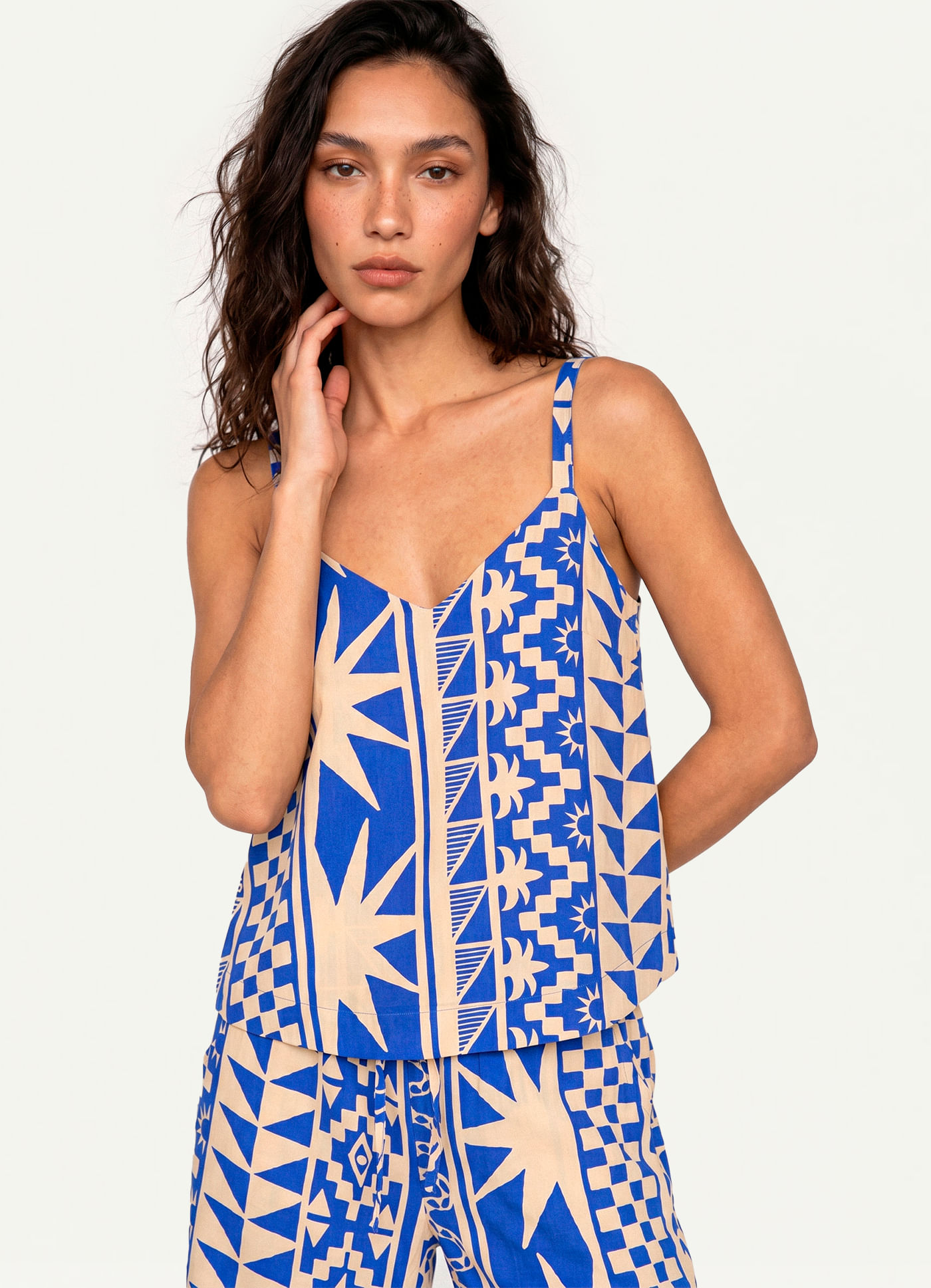 Blusa alça estampada solstício
