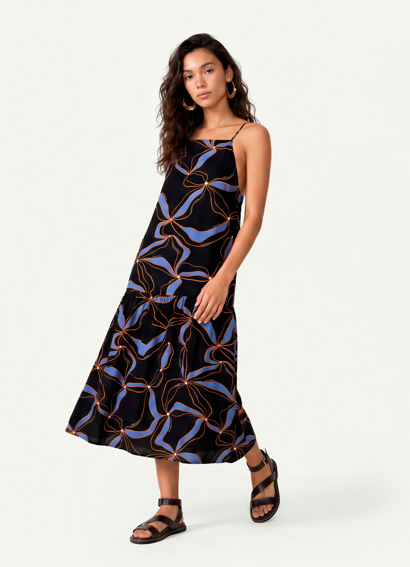 Vestido longo estampado pulse