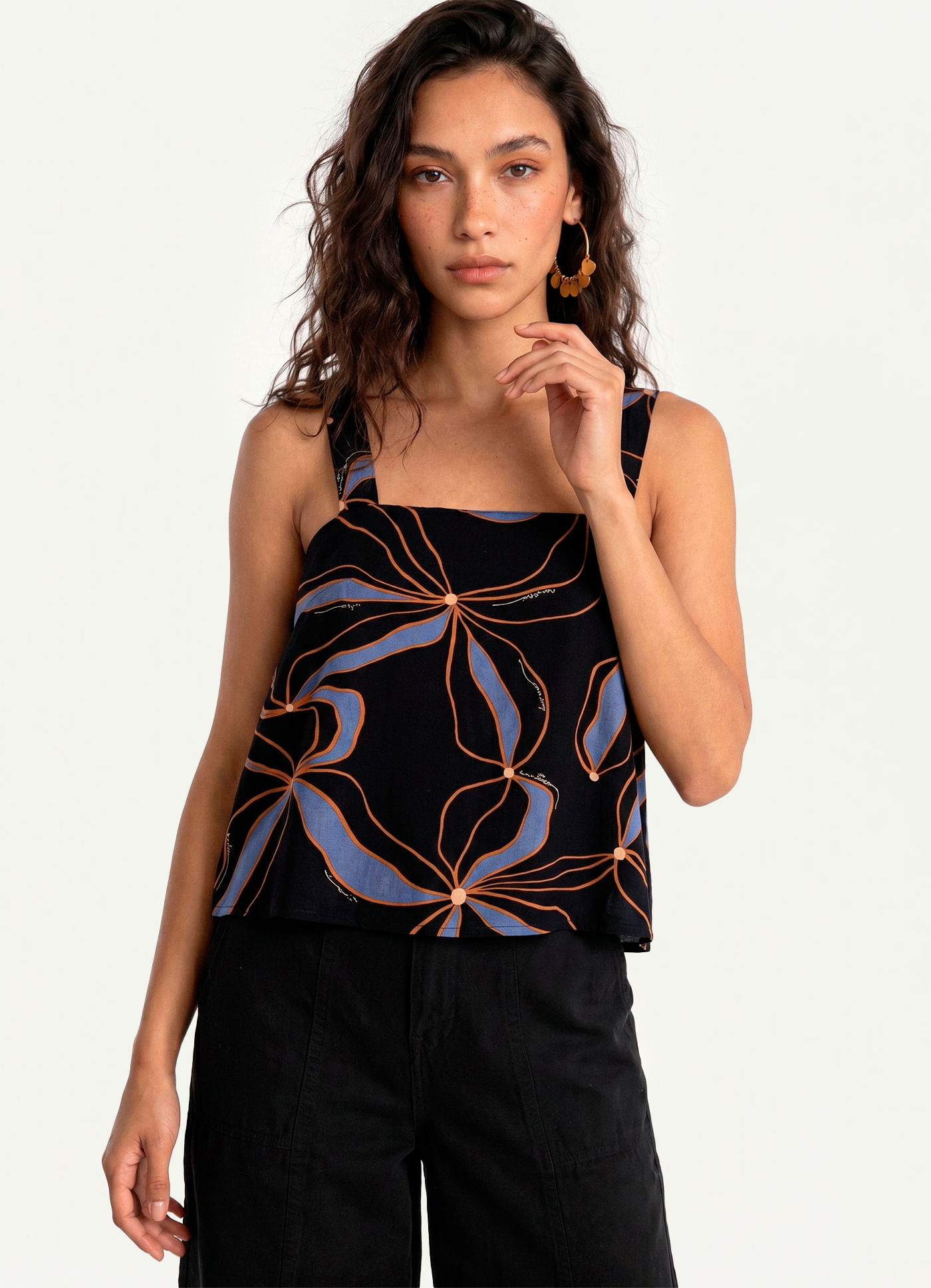 Blusa alça estampada pulse