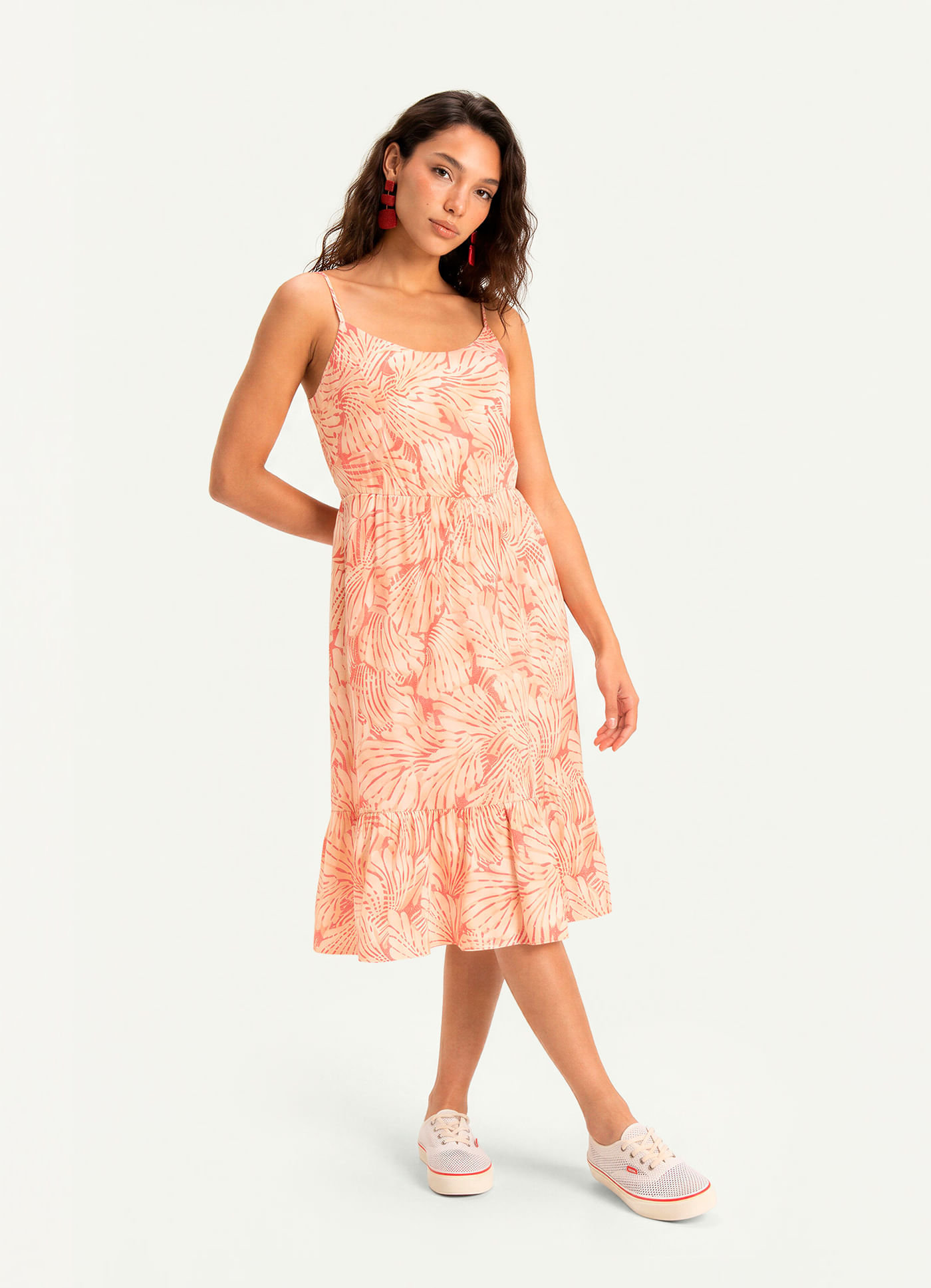 Vestido midi estampado brumas