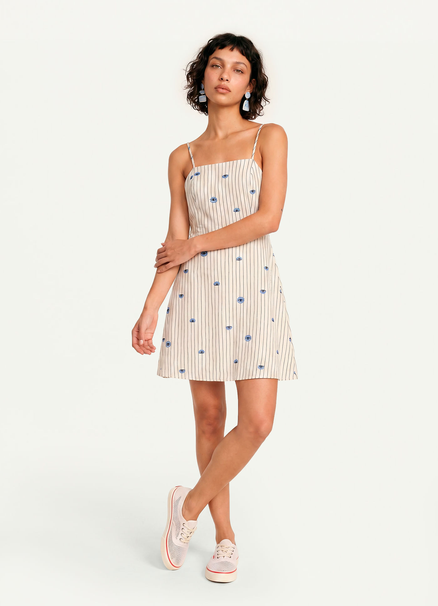 Vestido alcinha estampado talismã