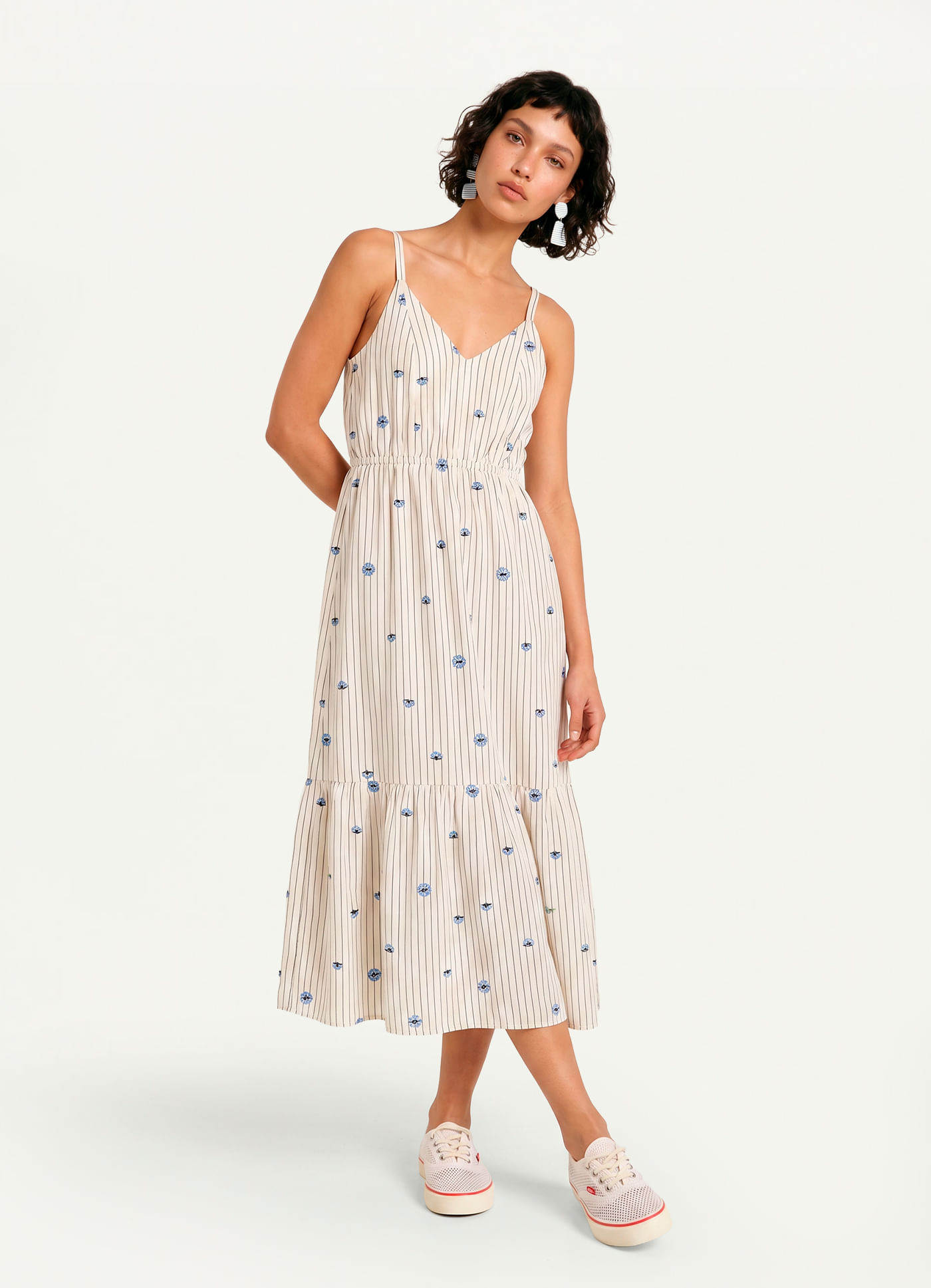 Vestido midi estampado talismã