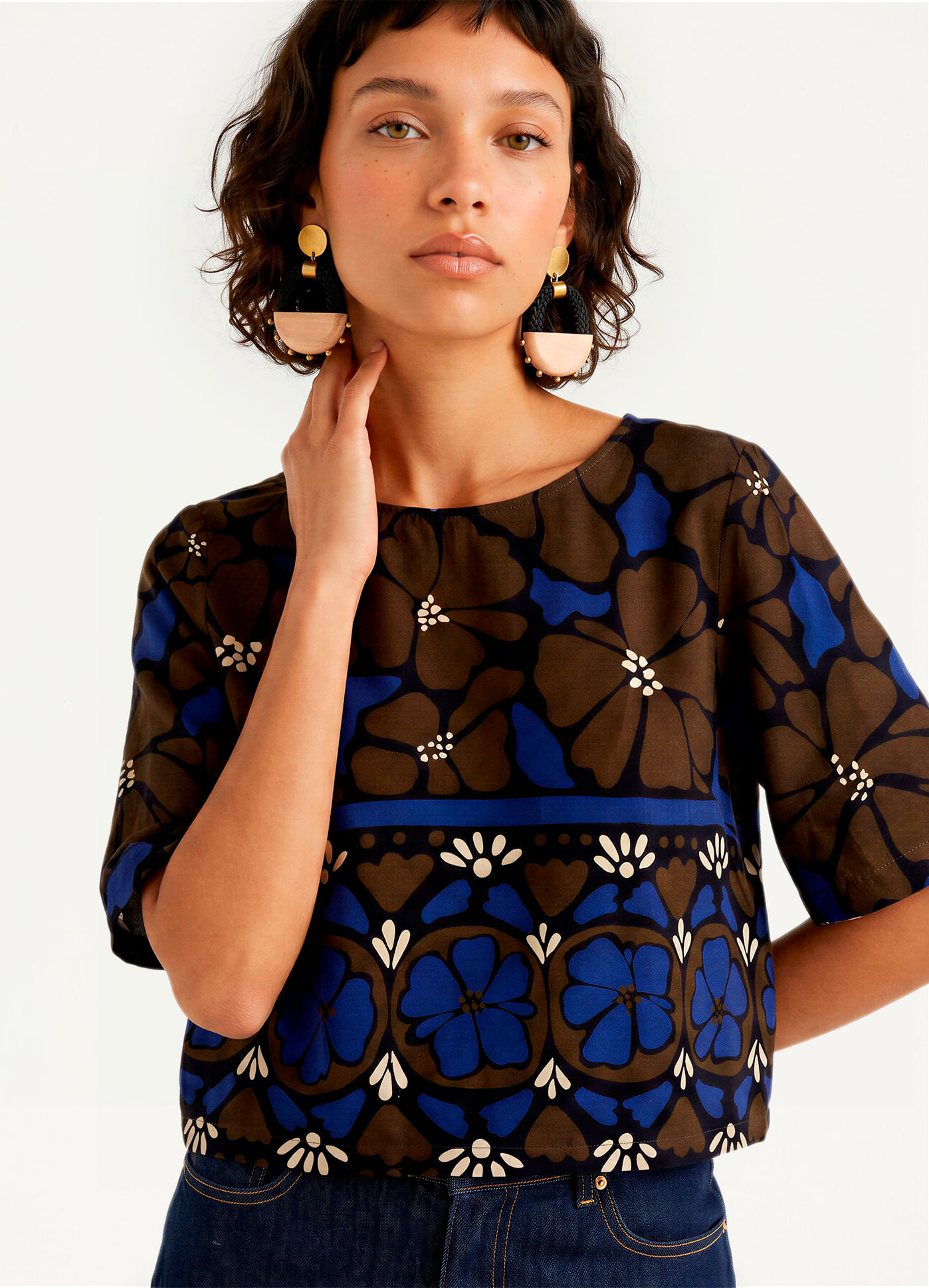 Blusa t-shirt estampada pólen