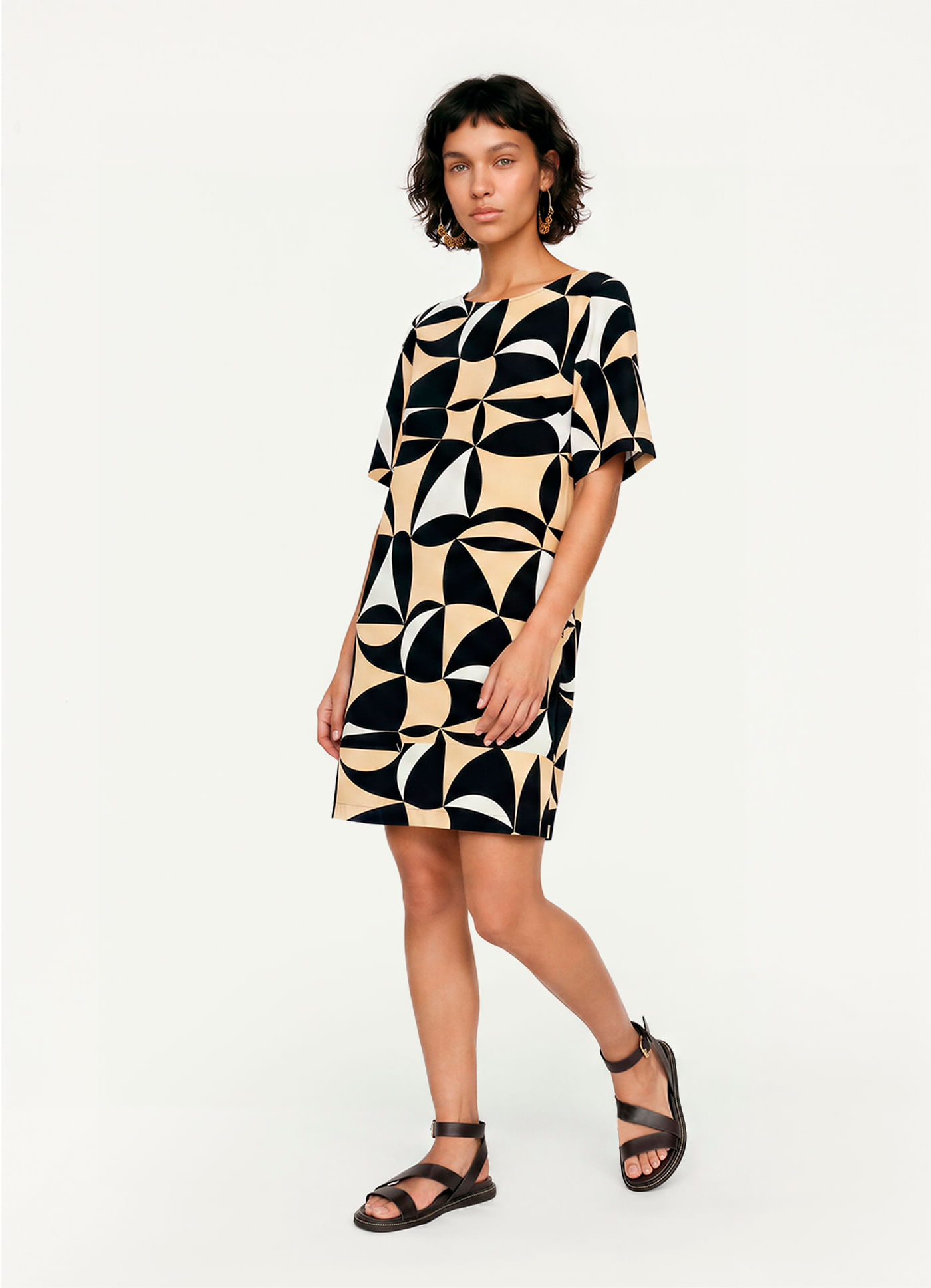 Vestido t shirt dress estampado tendas