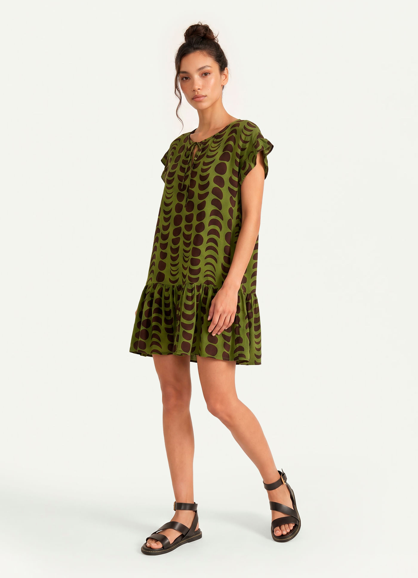 Vestido curto estampado lunário