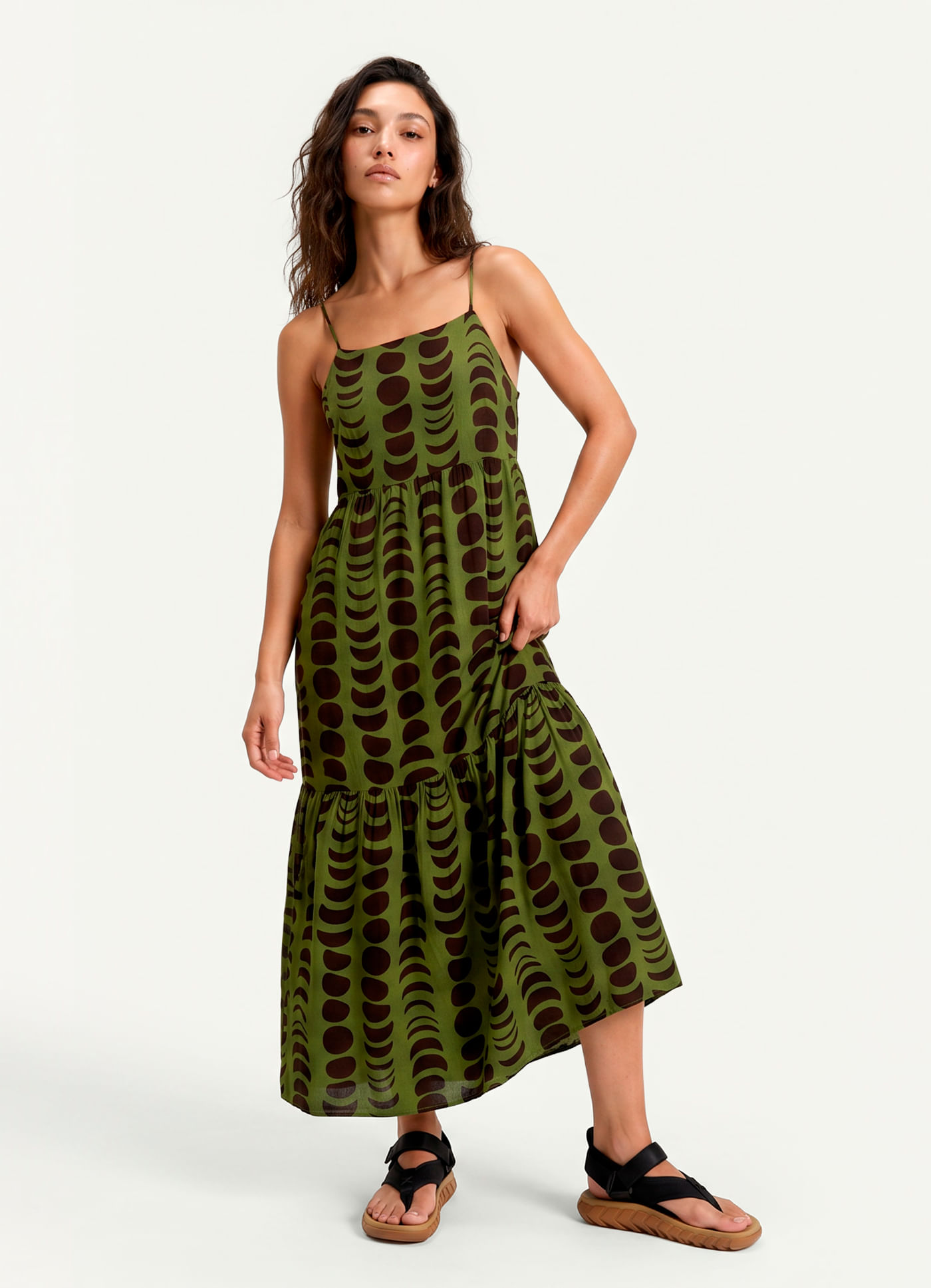 Vestido midi estampado lunário v